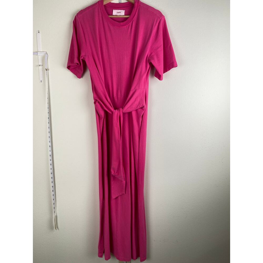 Xirena Tianna Maxi Dress Pink Cotton Slit Tie Front Size S - Picture 6 of 14